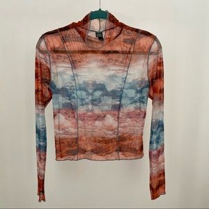 wild fable mesh crop mockneck